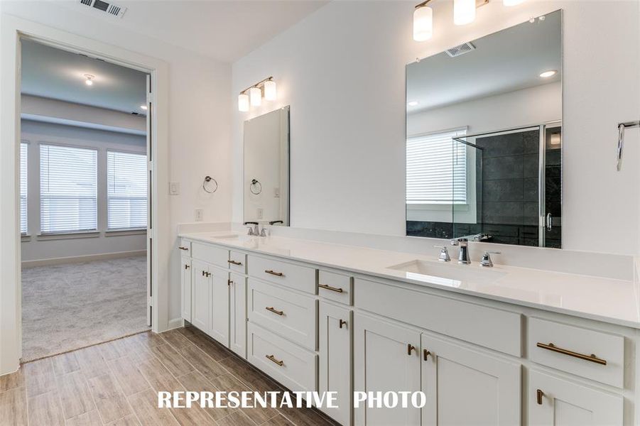 Plenty of space for two in this wonderful owner's bath.  REPRESENTATIVE PHOTO.