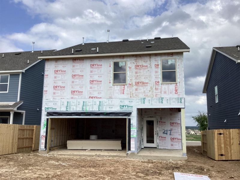 In-progress construction of a new home in Lariat, Liberty Hill, TX (Image 29).