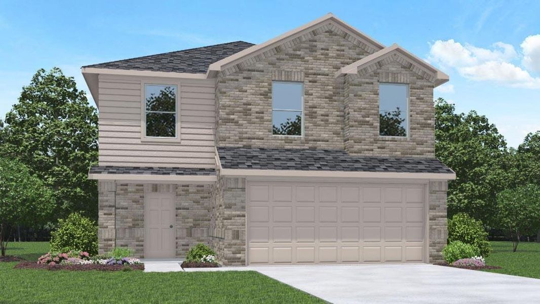 Front exterior of a new home in Sunterra, Katy, TX, highlighting curb appeal (Image 1). Front exterior of a new home in Sunterra, Katy, TX, highlighting curb appeal (Image 1).
