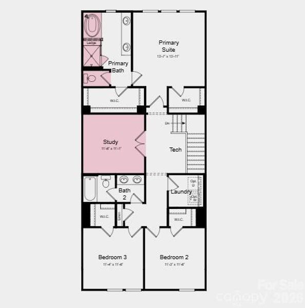 Additional Highlights Include: study in place of a flex room, and a soaking tub with a separate shower in the primary bathroom.