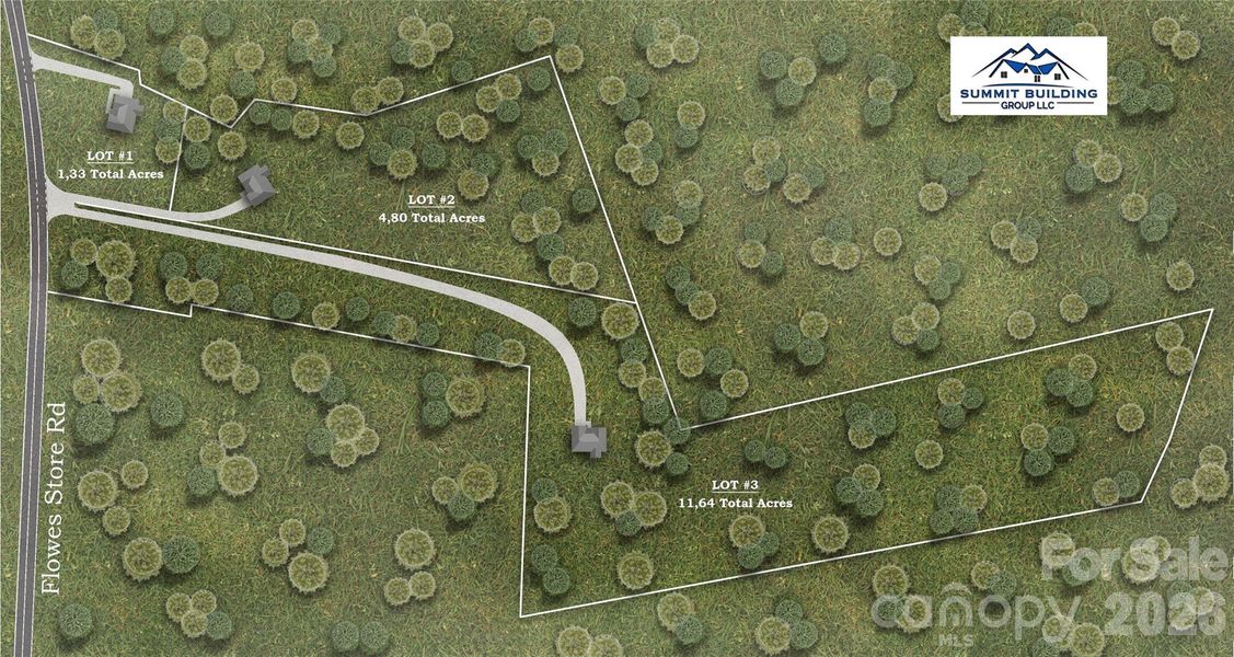 Lot 2 on this rendering - for illustrative purposes of lot shape. Lot 3 is also available to contract (11.64 acres). Lot 2 on this rendering - for illustrative purposes of lot shape. Lot 3 is also available to contract (11.64 acres).