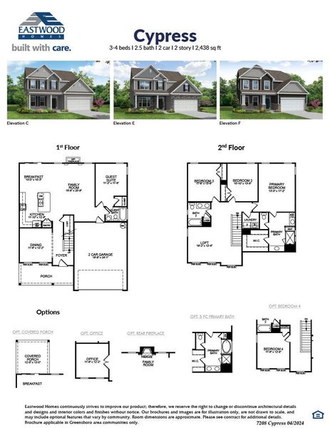 2D floor plan layout of this home in Cottages at Piper Village, Trinity, NC (Image 3).