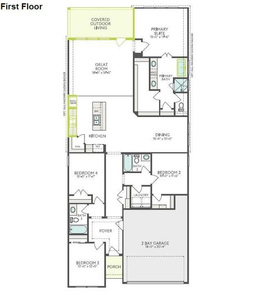 2D floor plan layout of this home in Woodson’s Reserve, Spring, TX (Image 3).