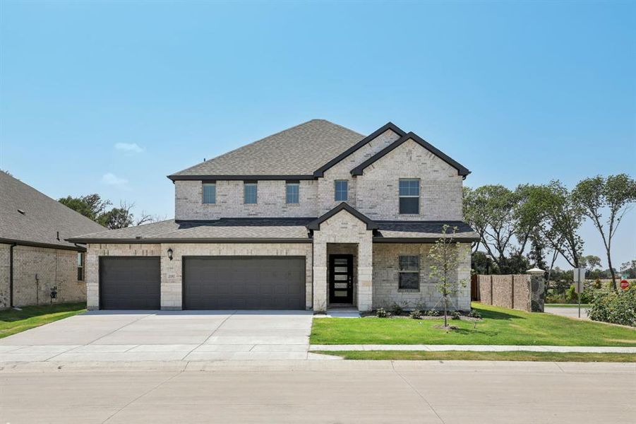 Front exterior of a new home in Windmore, Princeton, TX, highlighting curb appeal (Image 19).