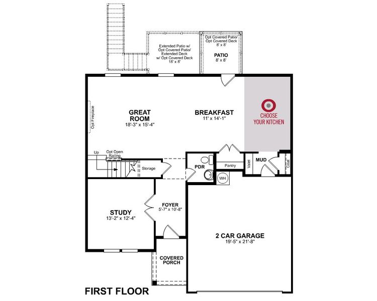 2D floor plan layout of this home in Cambridge at Steels Bridge, Canton, GA (Image 10).