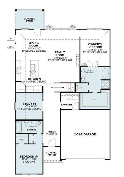 2D floor plan layout of this home in Vintage Village, Argyle, TX (Image 2). 2D floor plan layout of this home in Vintage Village, Argyle, TX (Image 2).