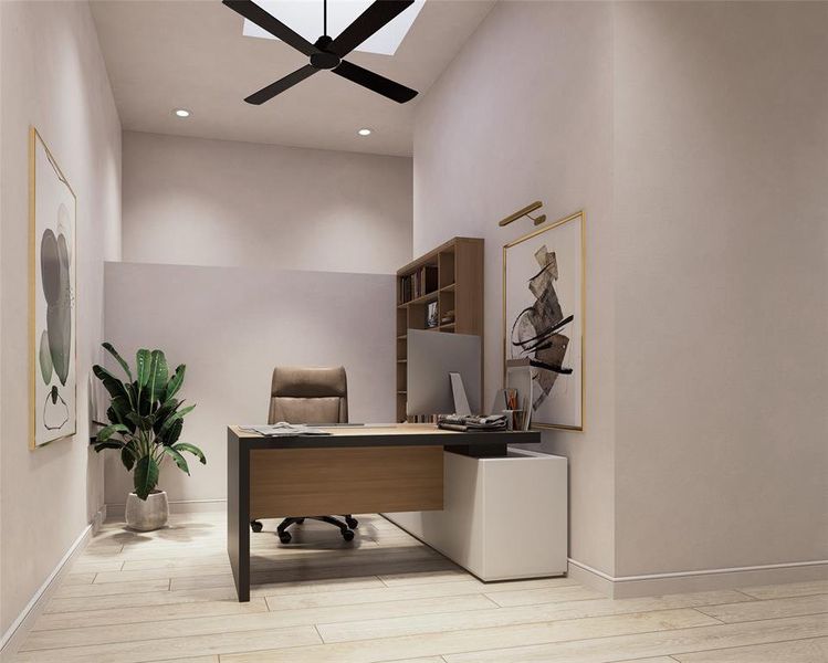 Digital Rendering and Digitally Staged - Actual finishes may differ.Flex Space with skylight (no fan).