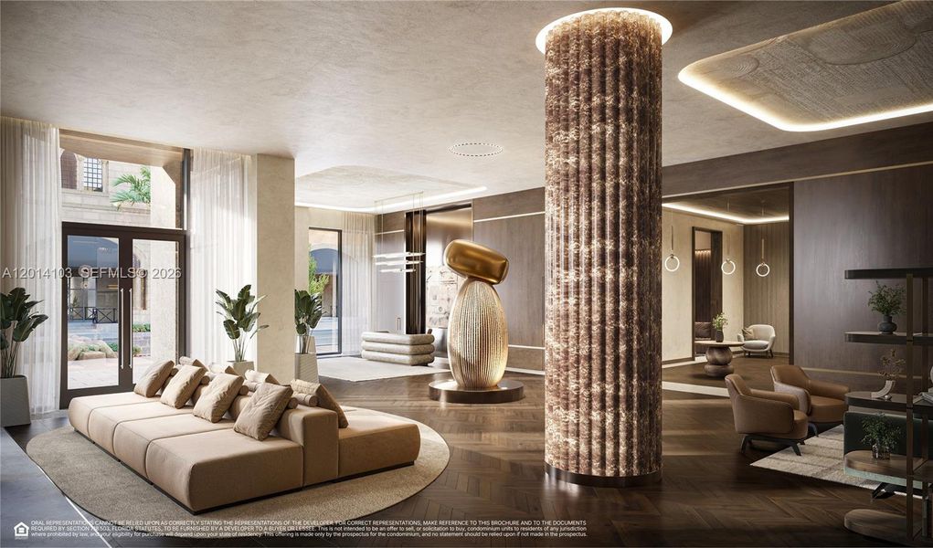 Furnished interior view inside a new home in , Coral Gables (Image 9).