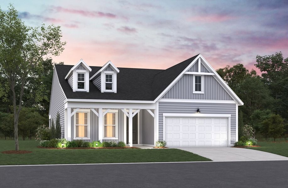 Representative exterior photo of a completed home built from the Hickory by Beazer Homes in The Groves of Berkeley, Moncks Corner, SC (Image 17).