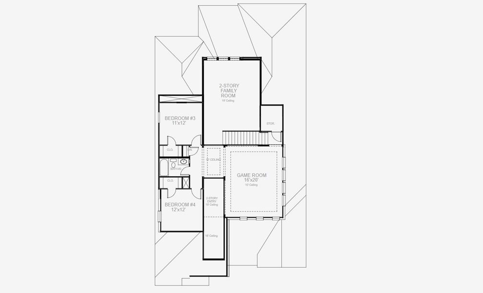 2D floor plan layout of this home in Mosaic 50', Celina, TX (Image 3).