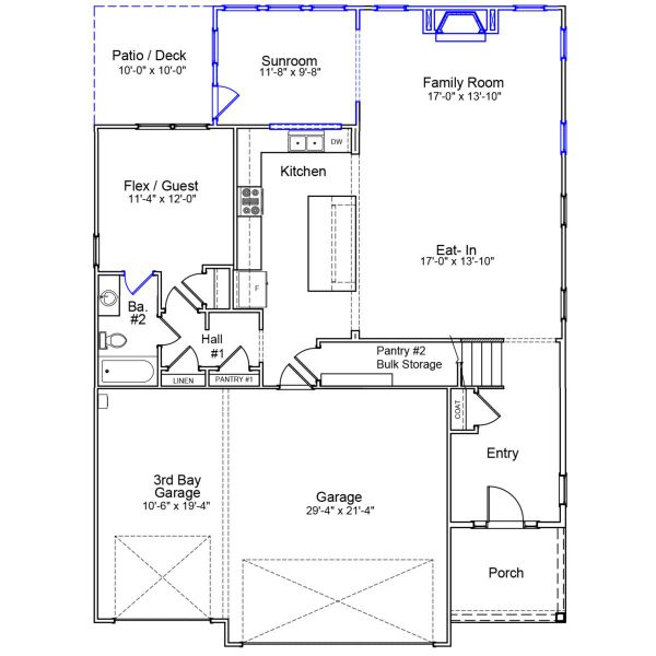 2D floor plan layout of this home in Sweetbrier, Durham, NC (Image 3).
