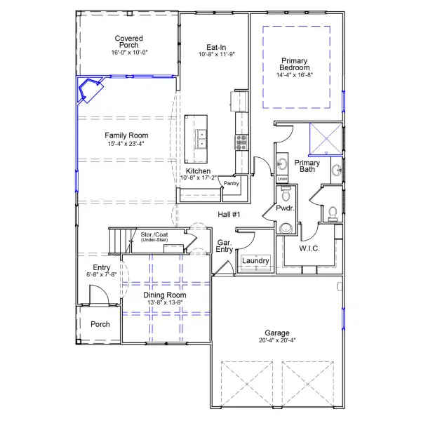 2D floor plan layout of this home in Winston Ridge, Youngsville, NC (Image 3).