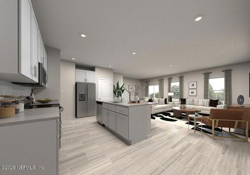 Furnished interior view inside a new home in The District at Oakleaf - The Grove, Middleburg (Image 6).