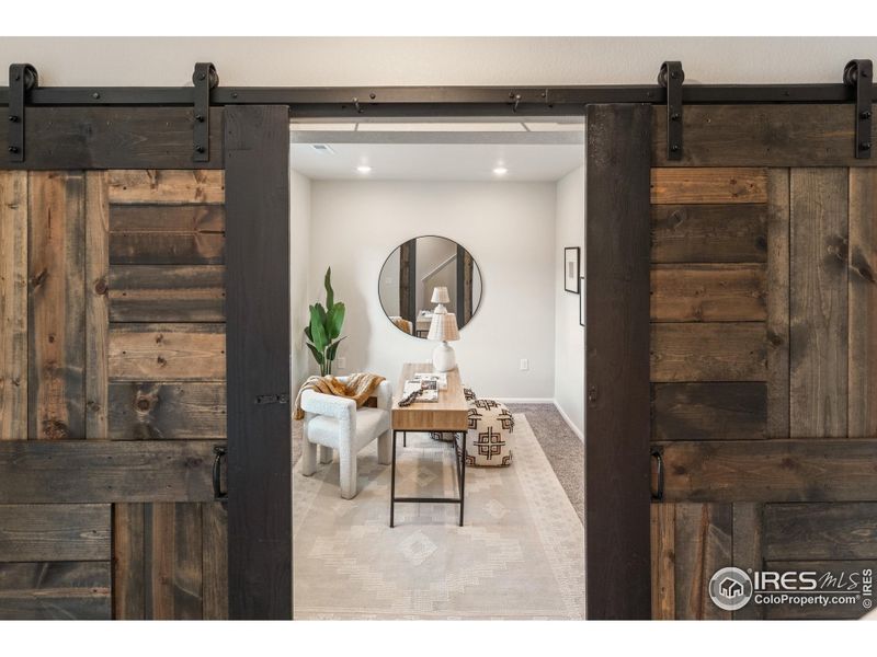 Custom Slider Barn Doors to the Study