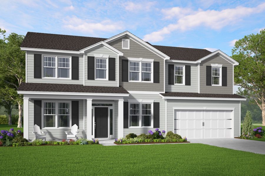 Front exterior of a new home in Covington Pointe, Brunswick, GA, highlighting curb appeal (Image 1). Front exterior of a new home in Covington Pointe, Brunswick, GA, highlighting curb appeal (Image 1).