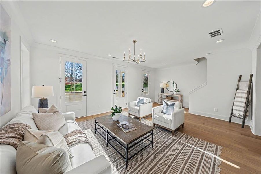 Furnished interior view inside a new home in , Alpharetta (Image 11). Furnished interior view inside a new home in , Alpharetta (Image 11).