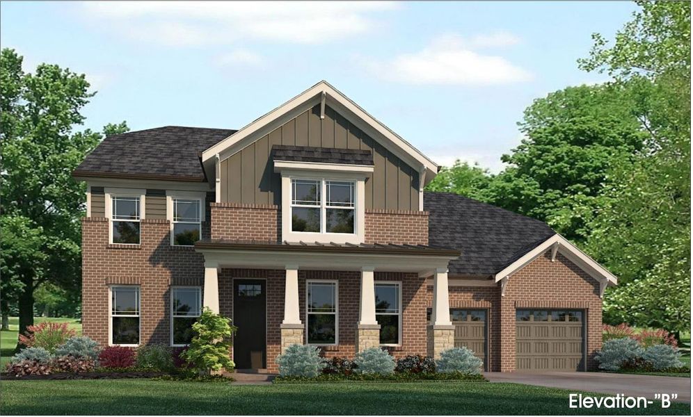 Front exterior of a new home in Lockwood, Collierville, TN, highlighting curb appeal (Image 1). Front exterior of a new home in Lockwood, Collierville, TN, highlighting curb appeal (Image 1).
