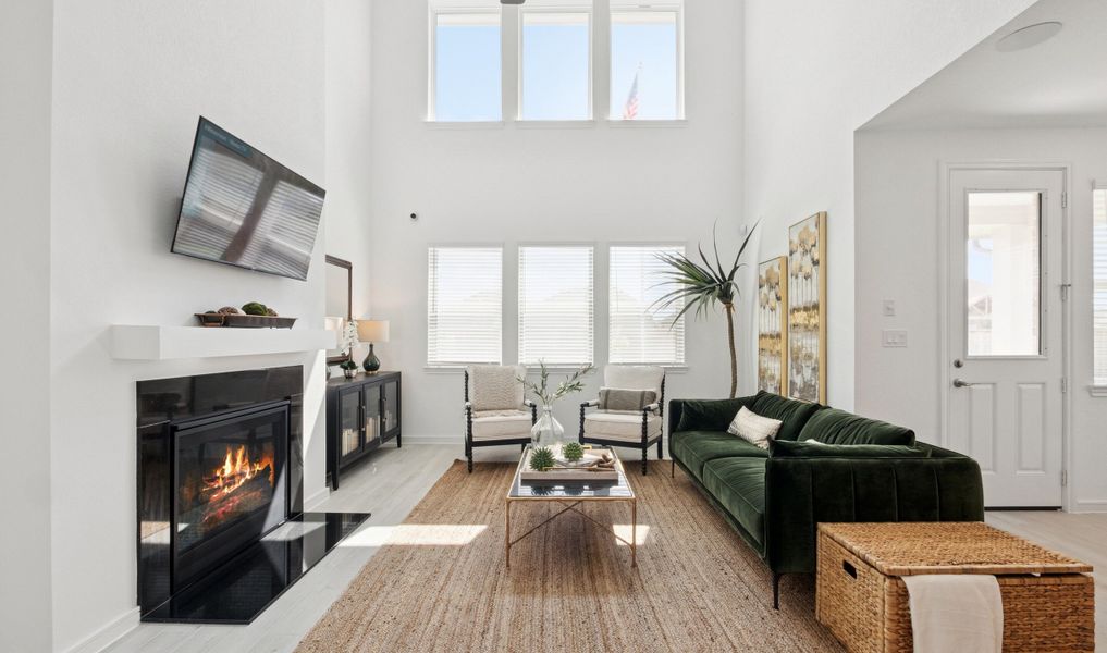 Great room with volume ceiling Great room with volume ceiling