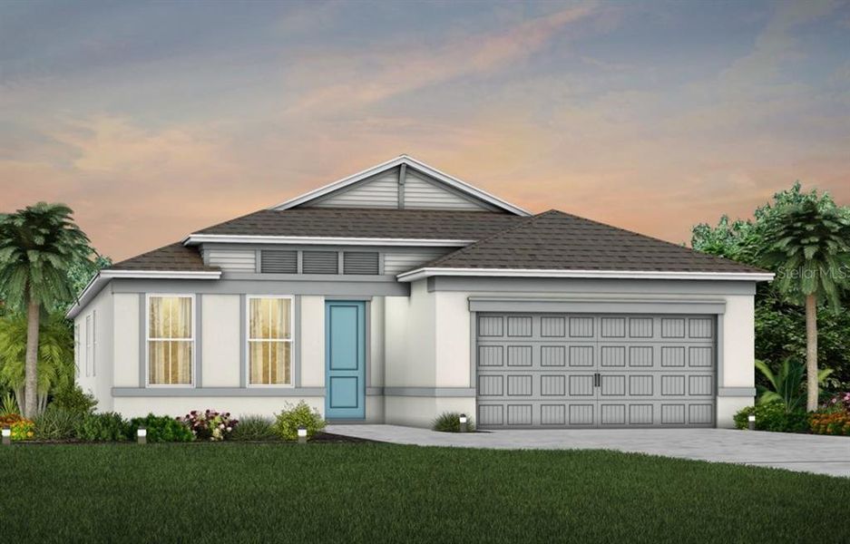 Front exterior of a new home in Hartford Terrace, Davenport, FL, highlighting curb appeal (Image 1). Front exterior of a new home in Hartford Terrace, Davenport, FL, highlighting curb appeal (Image 1).