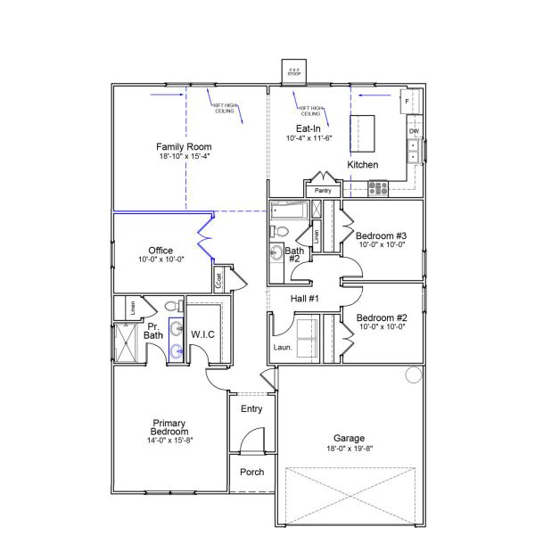 2D floor plan layout of this home in Burke Estates, Chesnee, SC (Image 5).