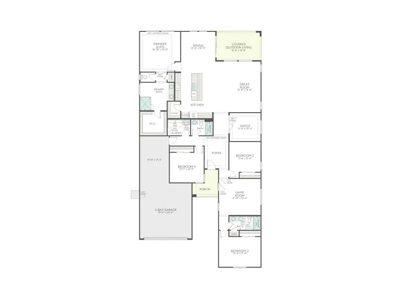 2D floor plan layout for the Aspen Plan 4512 by Tri Pointe Homes in Terraza, San Tan Valley, AZ (Image 4). 2D floor plan layout for the Aspen Plan 4512 by Tri Pointe Homes in Terraza, San Tan Valley, AZ (Image 4).