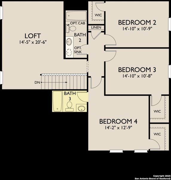 2D floor plan layout of this home in Cordova Trails, Seguin, TX (Image 5).