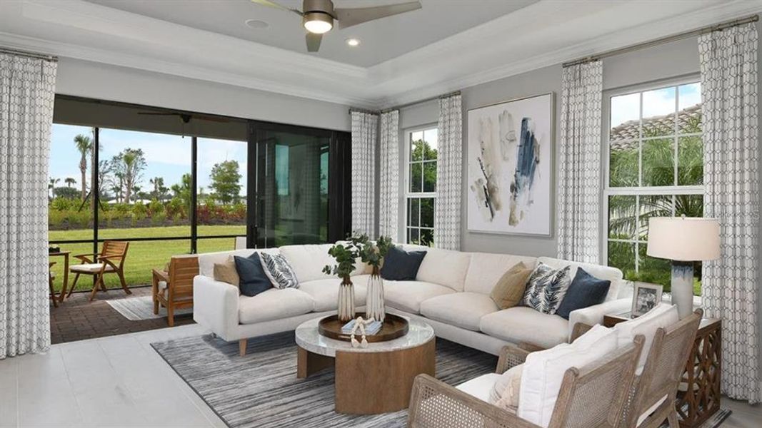 Furnished interior view inside a new home in Esplanade at Azario Lakewood Ranch, Bradenton (Image 15).