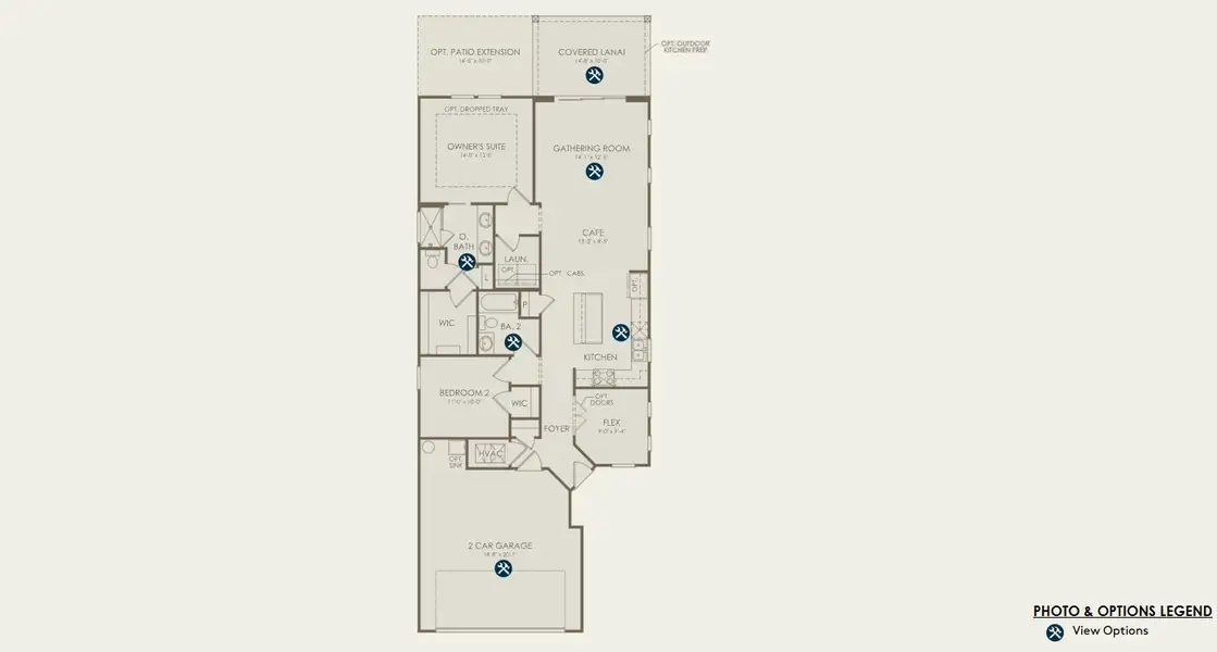 2D floor plan layout for the Contour by Pulte Homes in Seminole Palms, Palm Coast, FL (Image 5).