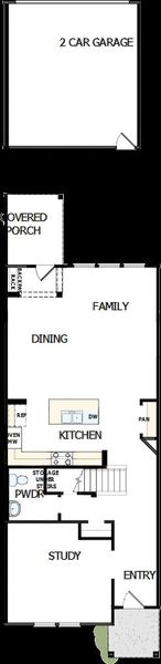 2D floor plan layout of this home in North Creek Village - Townhomes, Huntersville, NC (Image 2).