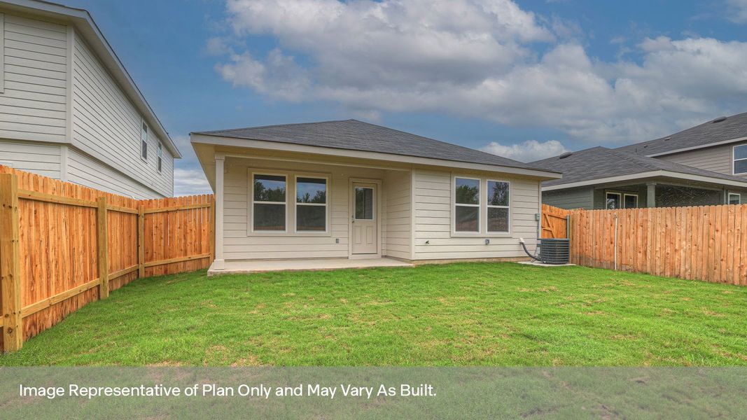 Representative exterior photo of a completed home built from the The Caroline by D.R. Horton in Bollinger, Maxwell, TX (Image 19).