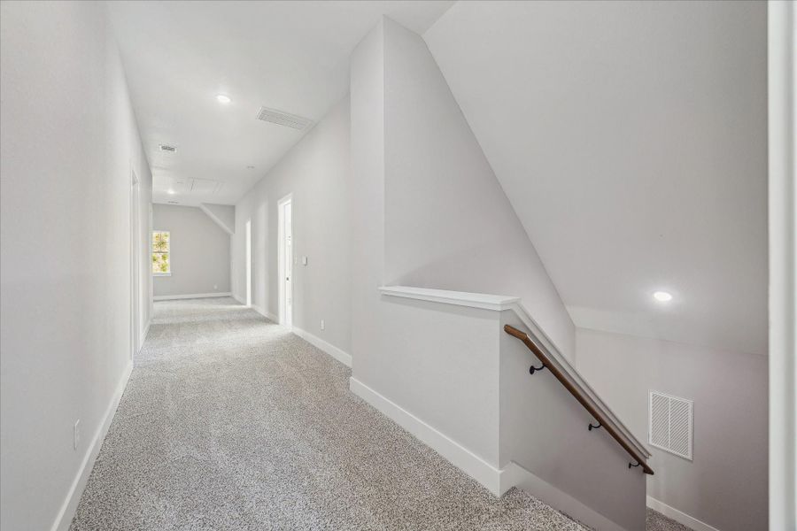 The landing at the top of the stairs