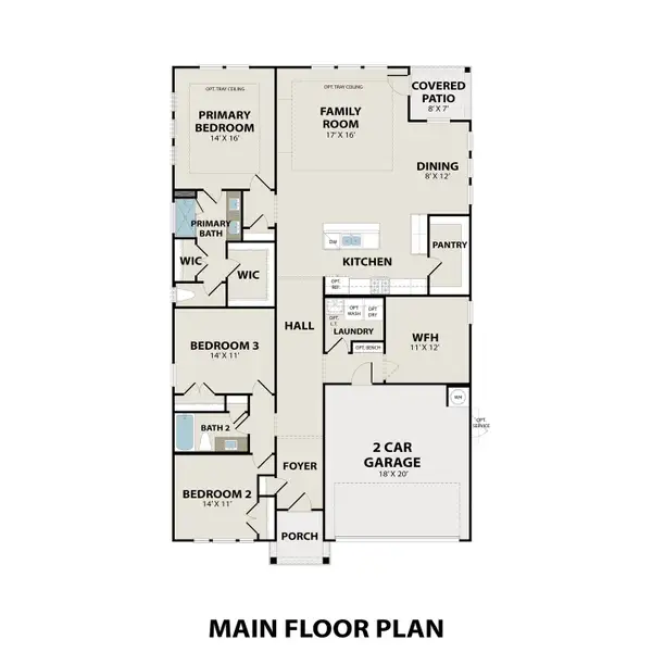 2D floor plan layout for the The Laurel M by Davidson Homes LLC in River Ranch Meadows, Dayton, TX (Image 5).
