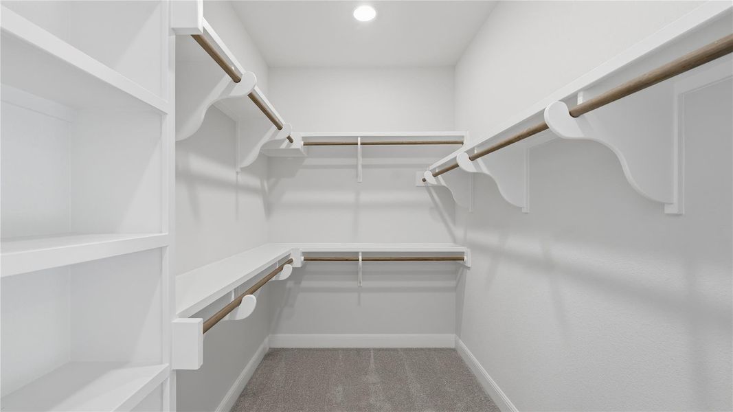Walk in closet with light colored carpet Walk in closet with light colored carpet