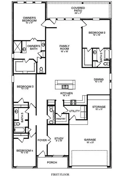 2D floor plan layout of this home in Samara, League City, TX (Image 2). 2D floor plan layout of this home in Samara, League City, TX (Image 2).