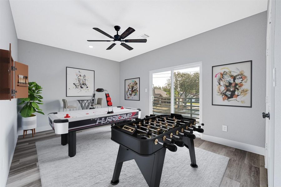 Staged picture of #4 bedroom/game room