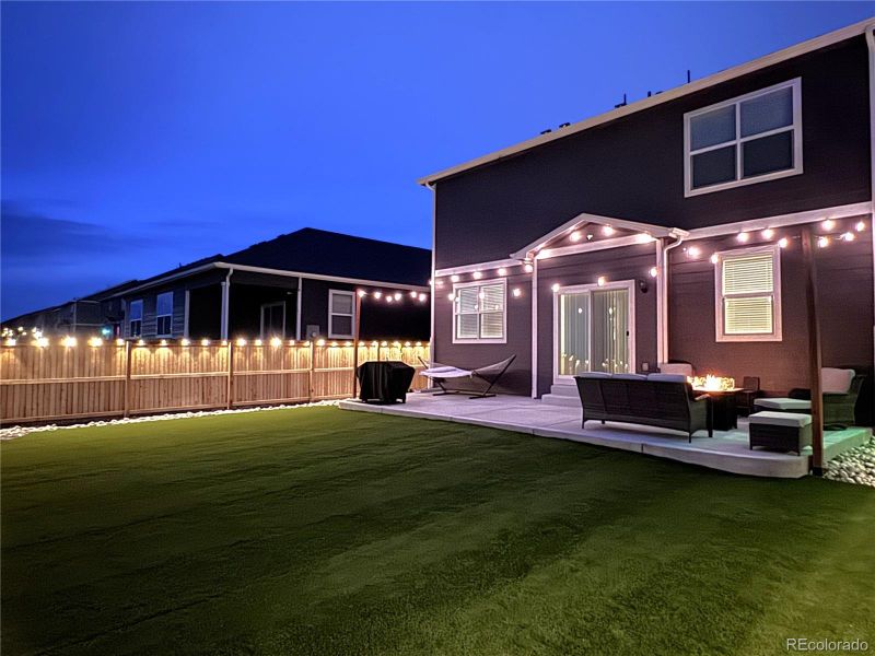 Exterior details and patio area of a home in Settlers Crossing, Commerce City (Image 23).