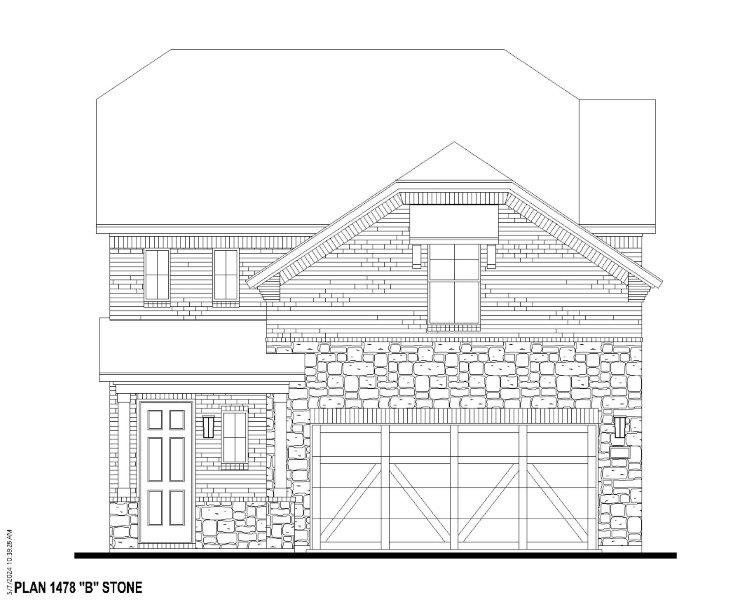 Plan 1478 Elevation B w/ Stone