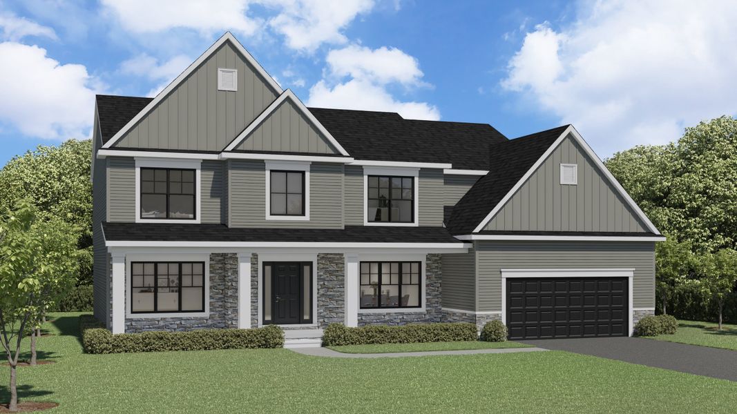 Representative exterior photo of a completed home built from the The Brady by Forbes Capretto Homes in Birdsong Estates, Orchard Park, NY (Image 22).