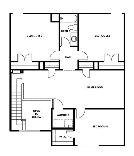 2D floor plan layout of this home in Sweetwater Ridge, Conroe, TX (Image 4).