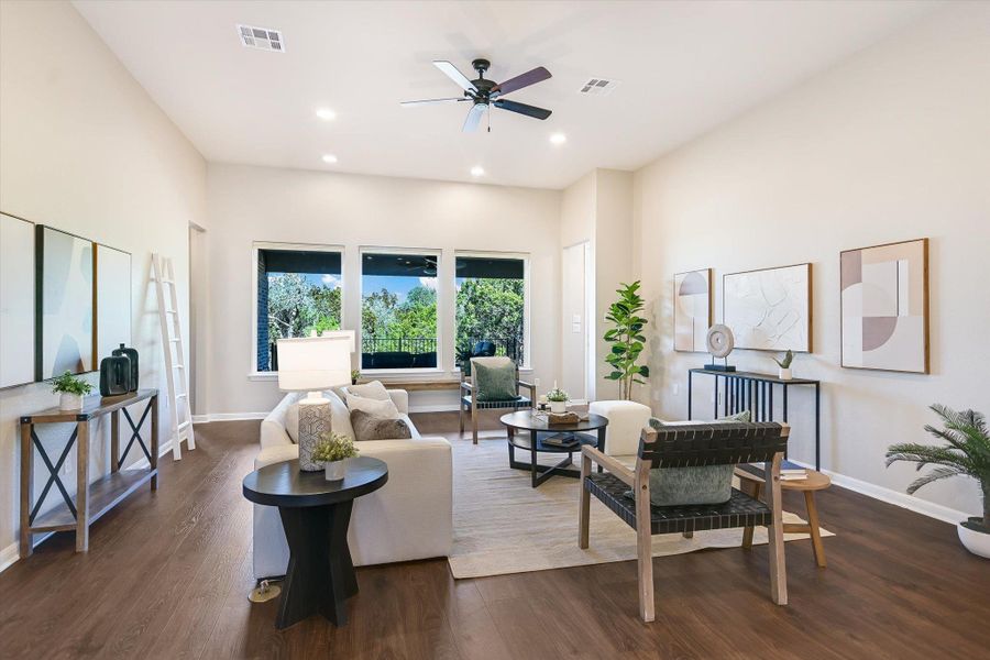 Look out to the beautiful view from this spacious living room!