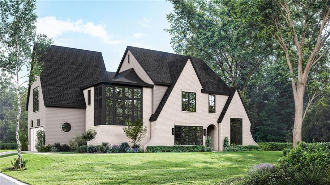 Front exterior of a new home in , Norcross, GA, highlighting curb appeal (Image 27). Front exterior of a new home in , Norcross, GA, highlighting curb appeal (Image 27).