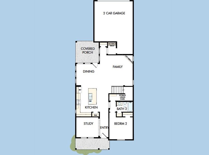2D floor plan layout for the The Schneider by David Weekley Homes in Jubilee - Grove Row Collection, Hockley, TX (Image 4).