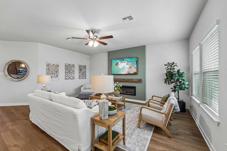 Representative furnished interior of a home built from the Medina by Omega Builders in Hillside Village, Temple (Image 5).