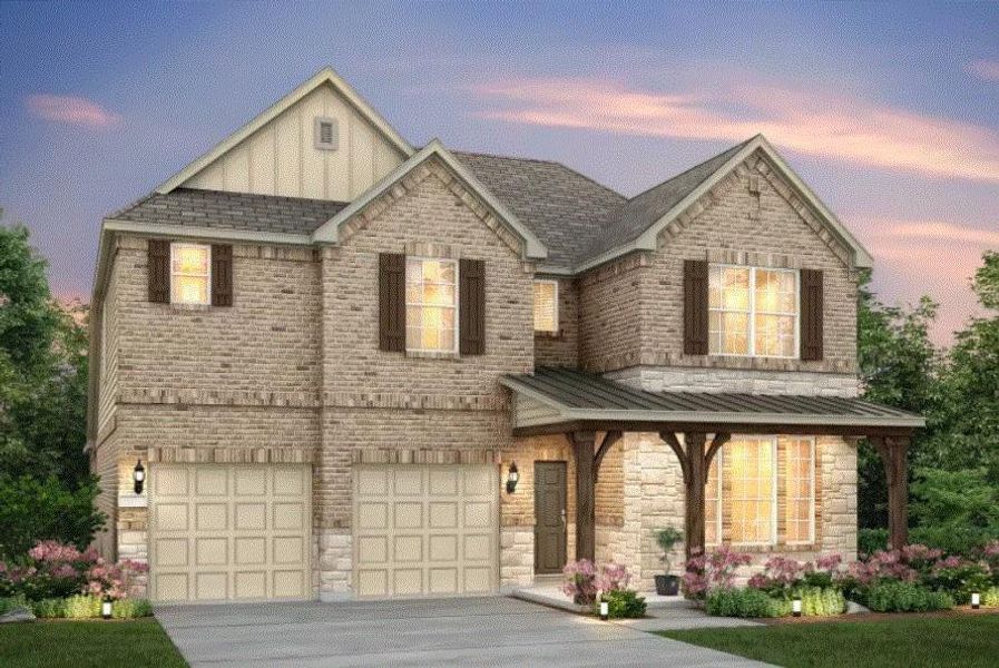 Pulte Homes, Lockhart elevation C, rendering