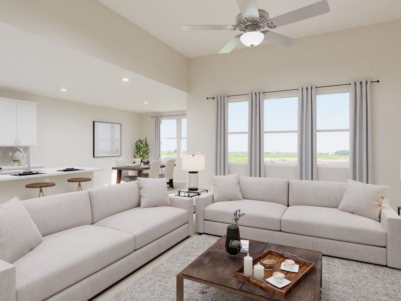 Furnished interior view inside a new home in Parks at Foster Crossing - Premier Series, Anna (Image 5). Furnished interior view inside a new home in Parks at Foster Crossing - Premier Series, Anna (Image 5).