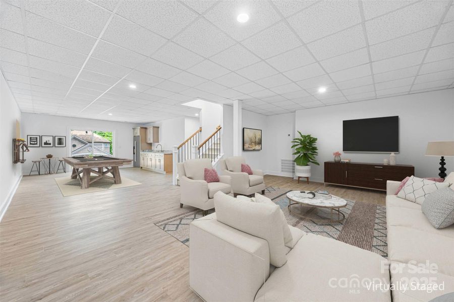 Staged Game area with wet bar & Bonus area