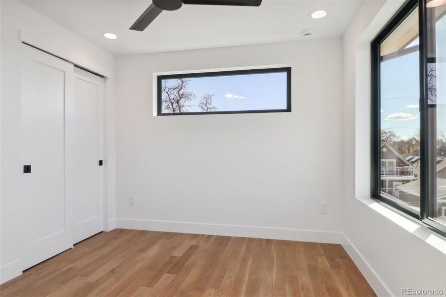 3rd floor, sunlit bedroom  / office with city view