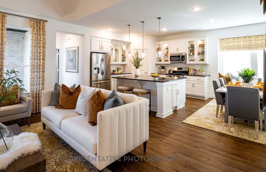 Furnished interior view inside a new home in Meridiana: 40ft. lots, Manvel (Image 8).