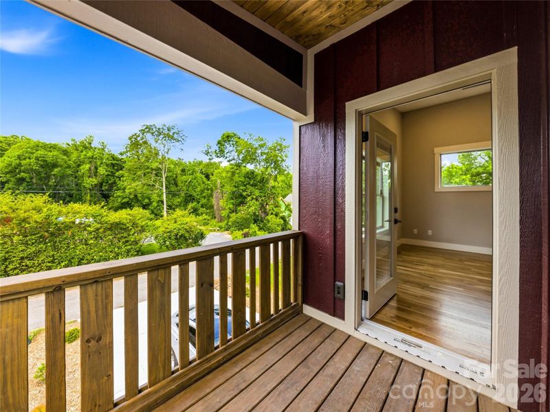 Exterior details and patio area of a home in , Asheville (Image 32).