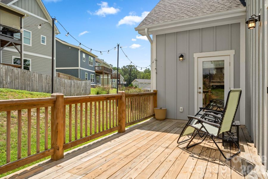 Large back deck. Large back deck.